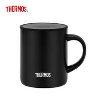 膳魔师 THERMOS 带盖不锈钢马克杯防烫儿童杯学生杯成人杯简约不锈钢杯 TJDG-323 BLACK