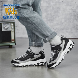 SKECHERS 斯凯奇 Skechers斯凯奇 童鞋亲子熊猫鞋复古老爹鞋664094L 黑色/白色BKW 32