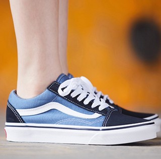 VANS 范斯 Old Skool 男士运动帆布鞋 VN000D3HNVY 蓝色/白色 35