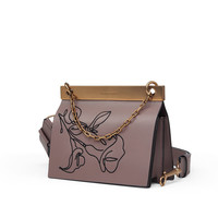 CHARLES & KEITH 女士简约磁扣翻盖手提单肩包CK2-20781178 紫红色