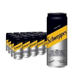 Schweppes 怡泉  调酒汽水无糖零卡 苏打水 330ml*24罐  *4件