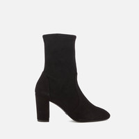 Stuart Weitzman 斯图尔特·韦茨曼 Yuliana 80女士黑色麂皮短靴