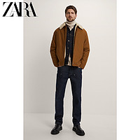 ZARA 00706405707 男士抓绒仿羊羔绒拼接夹克