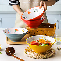 川岛屋日式拉面碗大号汤碗单个陶瓷大面碗斗笠喇叭碗创意个性家用
