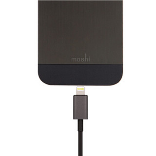 Moshi摩仕 苹果iphone数据线铝合金头充电线经过MFI认证 Lightning 黑