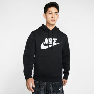 耐克NIKE 男子 经典 帽衫 卫衣 CLUB FLEECE 套头衫 BV2974-010黑色XL码