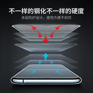 品胜 苹果11Pro气囊防摔钢化膜全包边高清iphoneX/XS/11Pro贴膜 屏保防爆11Pro 5.8英寸手机膜黑色 单片装