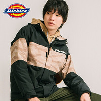 Dickies 秋冬防泼水加工Thermolite充棉撞色拼接连帽夹克DK006682 黑色 M