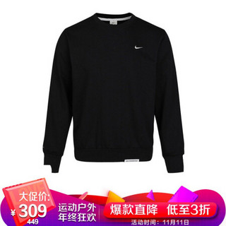 耐克 NIKE 男子 卫衣/套头衫 AS M NK DRY STANDARD ISSUE CRE 运动服 CK6359-010 黑色 L码