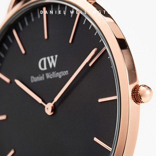 DanielWellington  classic cornwall 36mm-1 女款织纹带腕表黑盘表