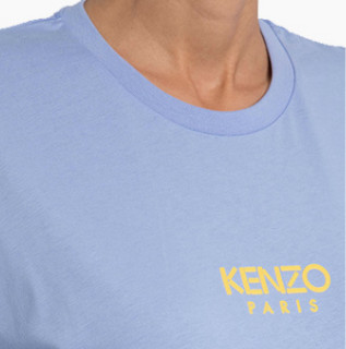 KENZO 凯卓 女士棉质圆领直筒字母印花短袖T恤FA52TS955937 浅蓝色XS