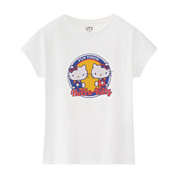 UNIQLO 优衣库 Sanrio characters系列 女童印花短袖T恤 431410 白色 110/56