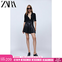 ZARA 新款 女装 仿皮迷你裙 02969287800