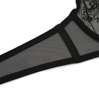 LA PERLA PRIMULA系列女士有钢圈蕾丝V型聚拢文胸CFI005250 黑色75B