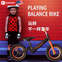 Cakalyen 美国 平衡车 儿童滑步车无脚踏单车自行车12寸 帕瓦娜红--充气橡胶胎