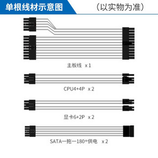 ALLOYMODERNIST 合金水冷 酷冷至尊金牌V650 V750等系列全模组电源编织网定制线 黑色 CPU8+8大机箱高配套装