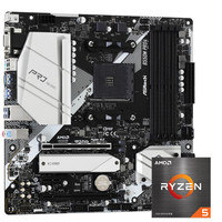 ASRock 华擎 B550M Pro4 MATX主板(AMD AM4、B550)+AMD 锐龙R5-5600X CPU套装