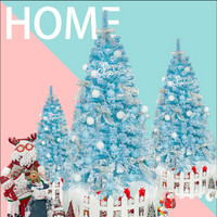 晟旎尚品 圣诞树套餐圣诞节装饰品1.5米松针加密型豪华圣诞树 米蒂夫尼蓝色款套装 送彩灯