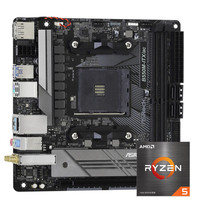 ASRock 华擎 B550M ITX/ac MINI-ITX主板(AMD AM4、B550) AMD 锐龙R5-5600X CPU套装