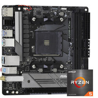 ASRock 华擎 A520M ITX MINI-ITX主板 (AMD AM4、A520)+AMD 锐龙R5 5600X CPU