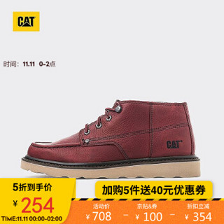 CAT/卡特秋冬款男LARSEN牛皮革棕黄休闲靴P723603I3BDC29 红色 40