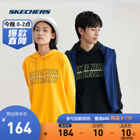 Skechers斯凯奇秋冬新品男女同款运动时尚LOGO连帽衫卫衣 L320U165 碳黑/0018 M