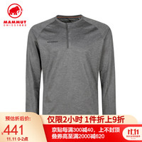 MAMMUT猛犸象Crashiano男士攀岩亲肤速干长袖T恤衬衫 黑灰混色 L