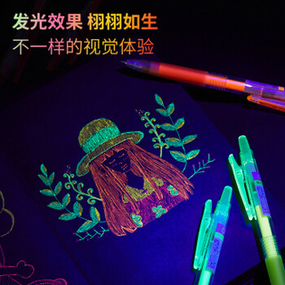 PILOT 百乐 日本JUICE果汁笔套装金属色彩色中性笔全色按动水笔手账笔荧光6色组合0.7mm