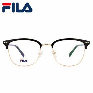 FILA 防蓝光眼镜男防辐射眉毛框型近视眼镜 FL7192 黑金色