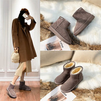 艾斯臣 ACESC 雪地靴女外穿ins潮百搭加绒棉鞋时尚短靴LAS73 杏色 37