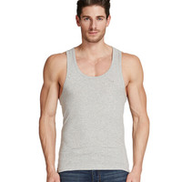 花花公子 男士背心男 男士弹力棉运动修身宽肩V领打底背心 浅麻灰 XL