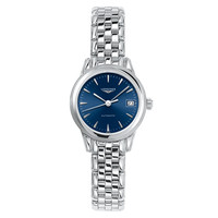 LONGINES 浪琴 军旗系列 L4.274.4.92.6 女士机械手表 26mm 蓝盘 精钢银色表带 圆形