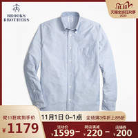 Brooks Brothers/布克兄弟男士20秋新棉质口袋款长袖衬衫休闲
