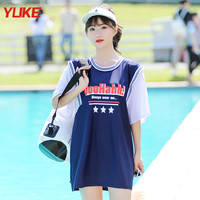 泳衣2020新款保守学生分体式三件套游泳衣显瘦遮肚泡温泉女士泳装