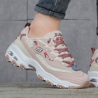 Skechers斯凯奇熊猫鞋女鞋2020秋季新款运动鞋复古花卉刺绣老爹鞋