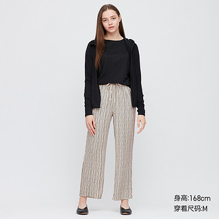 优衣库 女装 花式松紧直筒裤 423997 UNIQLO