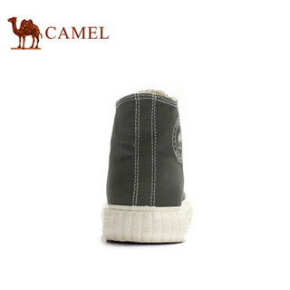 骆驼（CAMEL） 时尚高帮运动休闲百搭帆布鞋男 A932278031 灰色 38