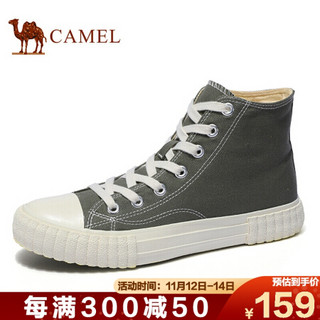 骆驼（CAMEL） 时尚高帮运动休闲百搭帆布鞋男 A932278031 灰色 38