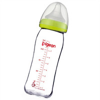 Pigeon 贝亲 经典自然实感系列 AA70 玻璃奶瓶 240ml 绿色 3月+