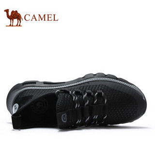 骆驼（CAMEL） 柔软套脚式飞织网布运动鞋男 A012161180 黑色 40