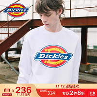 Dickies卫衣 20秋冬 抓绒卫衣 宽松休闲 男式休衣 圆领套头上衣 DK006862 白色 S