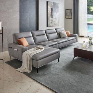 CHEERS 芝华仕 都市系列 3007 现代简约沙发 左脚位 深灰色 真皮款