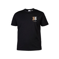 BURBERRY 博柏利 男士圆领短袖T恤 80237851 黑色 XL