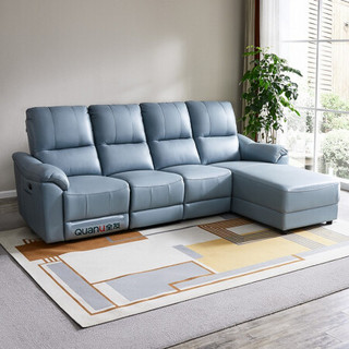 全友家居 电动多功能沙发 现代简约客厅中小户型沙发 三色可选102910C 反向电动布艺沙发(扶1+1+1+转)