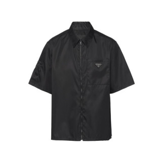 普拉达 prada 男士re-nylon再生尼龙短袖衬衫 sc522_1yfl_f0002_s_211