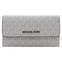 迈克·科尔斯（MICHAEL KORS） MK女包 JET SET TRAVEL系列PVC白色钱包 35F8STVF3B BRIGHT WHT