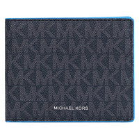 迈克·科尔斯（MICHAEL KORS） MK男包 COOPER系列PVC黑色钱包 36S0LCOF5O BLCK POP BLU