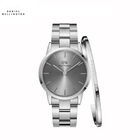丹尼尔惠灵顿 DanielWellington 情人节限量款 男款36mm灰色表盘银色钢带腕表DW00100326+小号手镯DW00400004