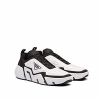 普拉达PRADA 男士黑色/白色Techno Stretch 织物运动鞋 2EG314-3LCW-F0967 8