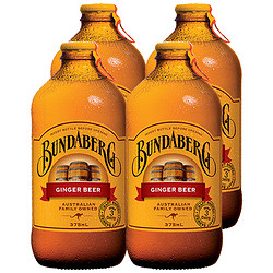 宾得宝（Bundaberg）姜汁苏打水饮料 375ml*4瓶 汽水 澳大利亚进口
